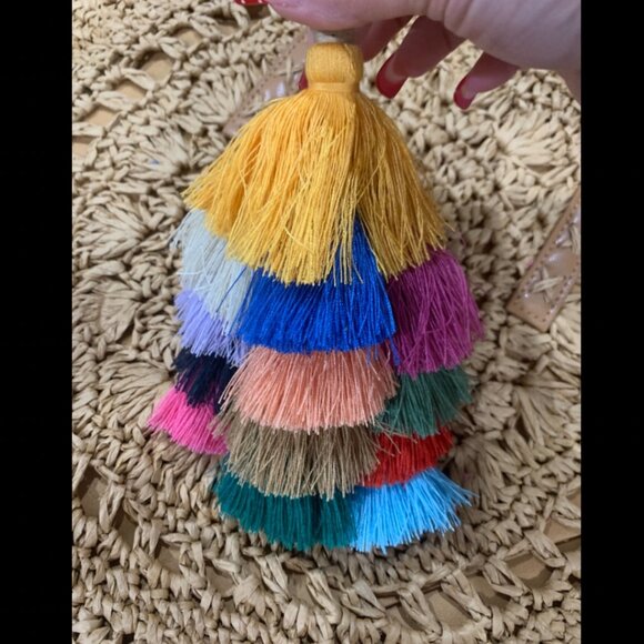 Summer Large Woven Bag Beach Straw Round Purse For Women Vacation Tote Handbags - Picture 4 of 4